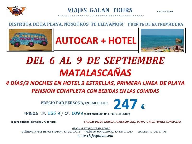 MATALASCAÑAS EN AUTOCAR DESDE EXTREMADURA