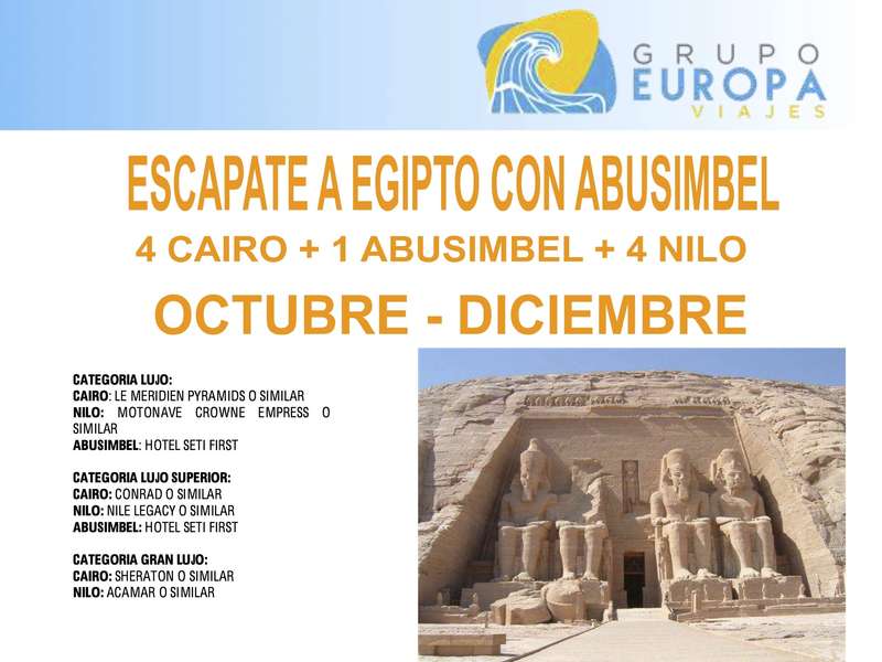 ESCAPATE A EGIPTO CON ABU SIMBEL