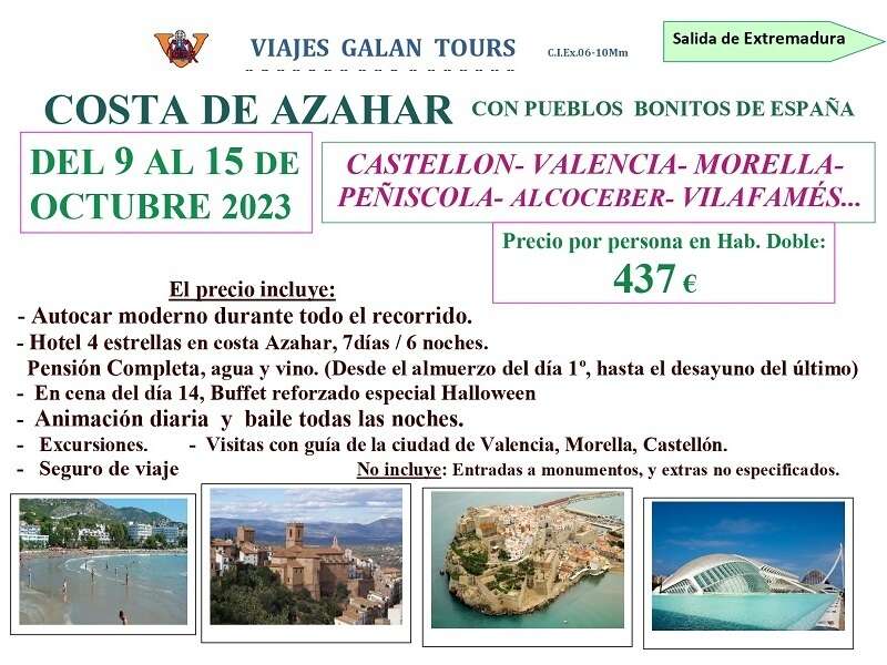COSTA DE AZAHAR CON PUEBLOS BONITOS DE ESPAÑA