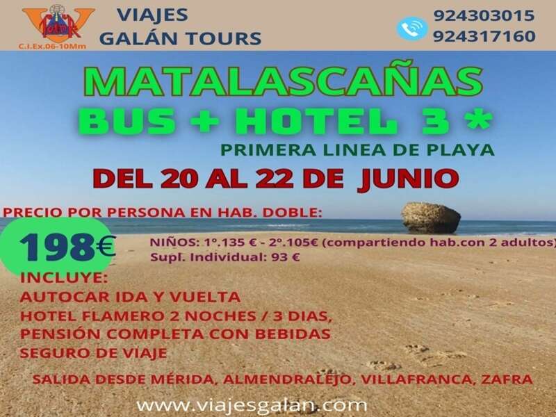 FIN DE SEMANA MATALASCAÑAS EN AUTOCAR DESDE EXTREMADURA